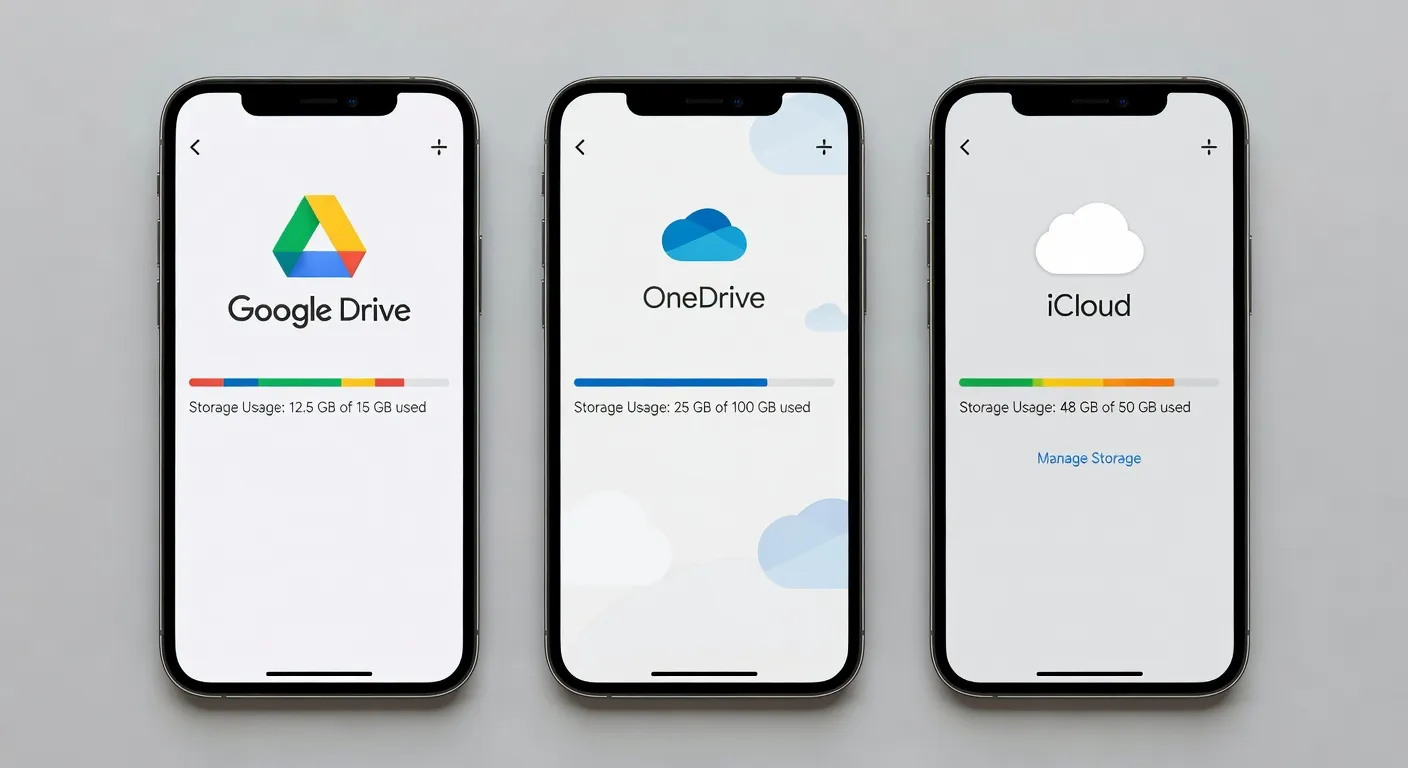 Comparaison des plans tarifaires Google One, Microsoft 365 et iCloud+ pour particuliers et familles