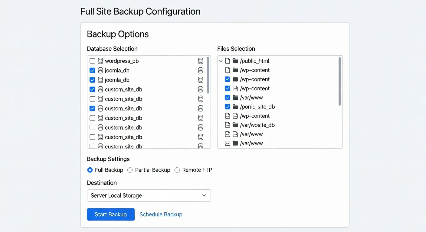 Interface UpdraftPlus pour la sauvegarde automatique de WordPress