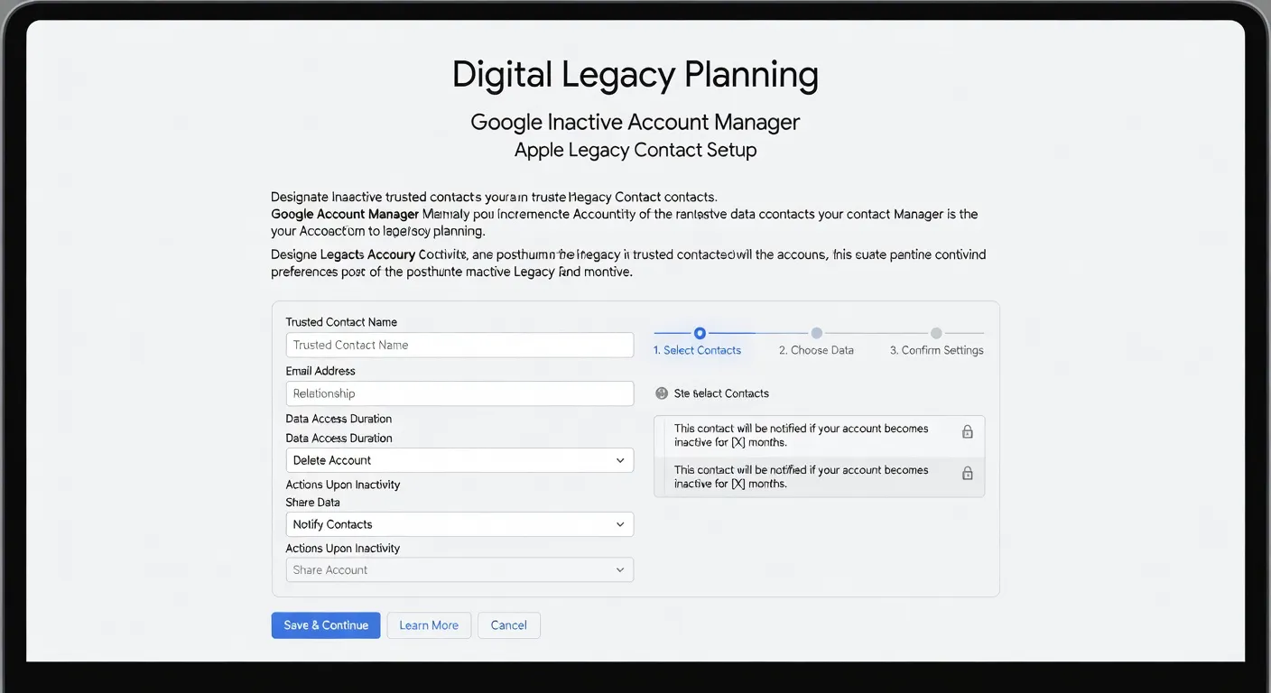 Configuration de Google Inactive Account Manager pour la gestion des données post-mortem