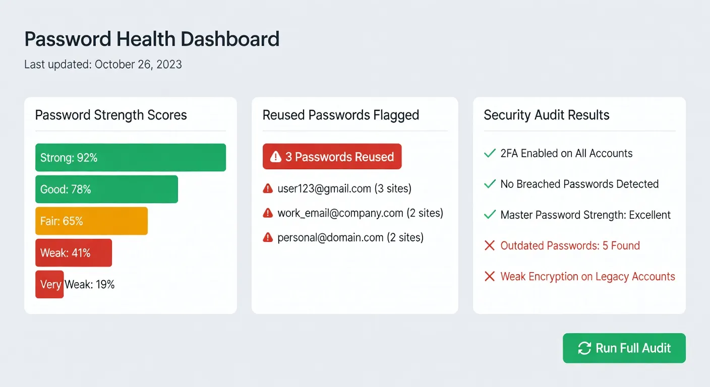 Tableau comparatif des gestionnaires de mots de passe : Bitwarden, 1Password, Dashlane, KeePass