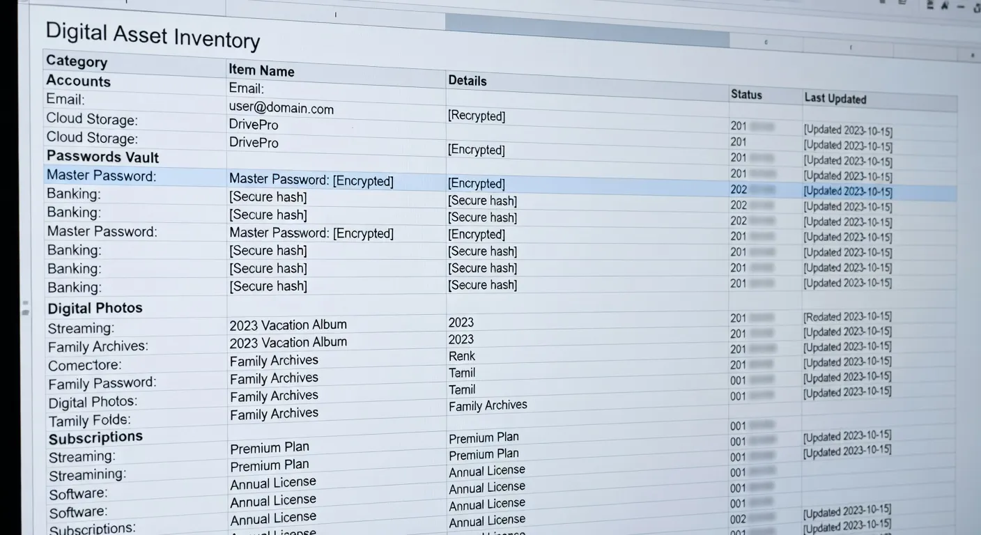 Inventaire numérique et transmission des accès aux héritiers